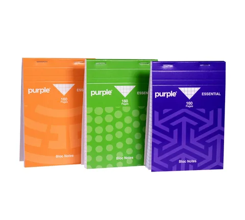 Bloc Notes Couverture en Carton 5/5 Essential A6 160 Pages Assortis – Purple