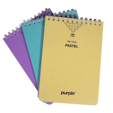 Bloc Note Couverture PP 5/5 Pastel A6 160 Pages Assortis – Purple