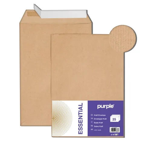 Paquet de 20 Pochettes Kraft 250*353mm – Purple