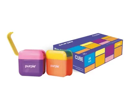 Boite de 24 Taille Crayon avec Reservoir Cube – Purple