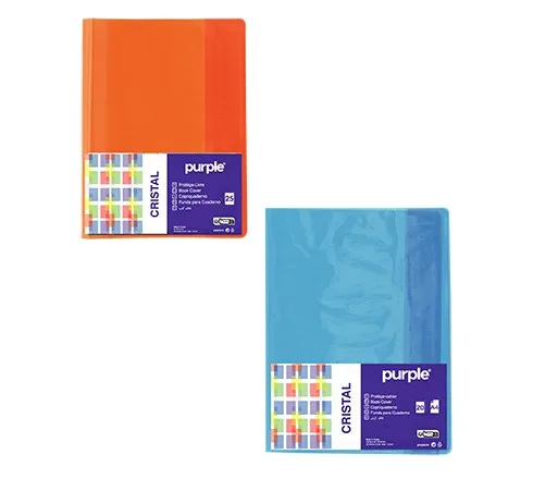 Protège-cahier en PVC Cristal 17×22 cm — Incolore – Purple