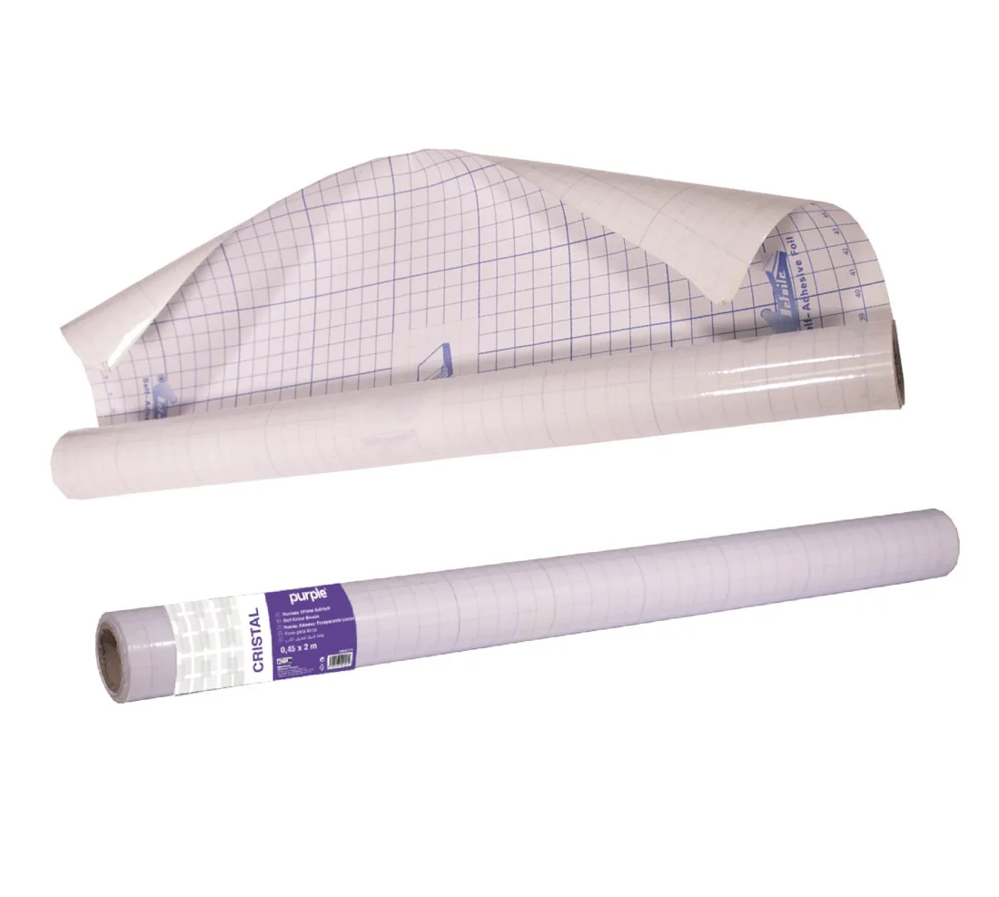 Rouleau couvre-livre adhésif Cristal 0,45 × 2 m — Incolore – Purple