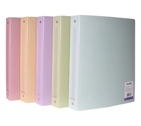 Classeur en PP Semi Rigide à 4 Anneaux Dos 40mm Velvet Pastel Assortis – Purple