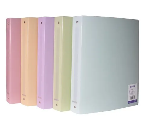 Classeur en PP Semi Rigide à 4 Anneaux Dos 40mm Velvet Pastel Assortis – Purple