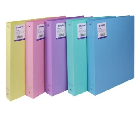 Classeur PP Semi-rigide 4 Anneaux au Dos 40 MM Pastel Assortis – Purple