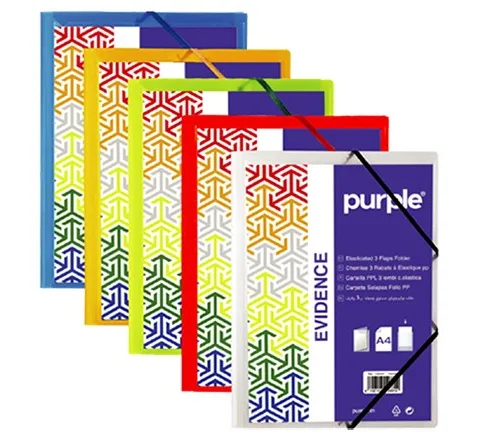 Chemise à Élastiques 3 Rabats PP Evidence Assortis – Purple
