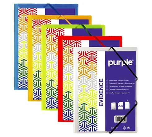 Chemise à Élastiques 3 Rabats PP Evidence Assortis – Purple