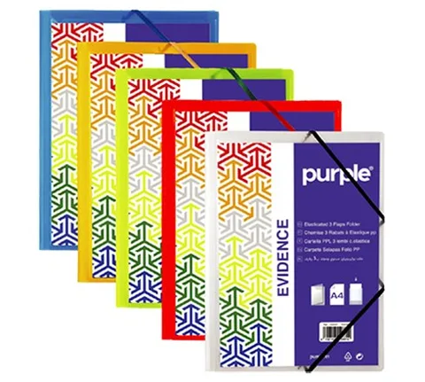 Chemise à Élastiques 3 Rabats PP Evidence Assortis – Purple