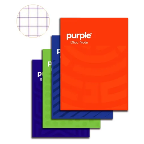 Bloc Notes Couverture en Carton 5/5 Essential A5 100 Pages Assortis – Purple