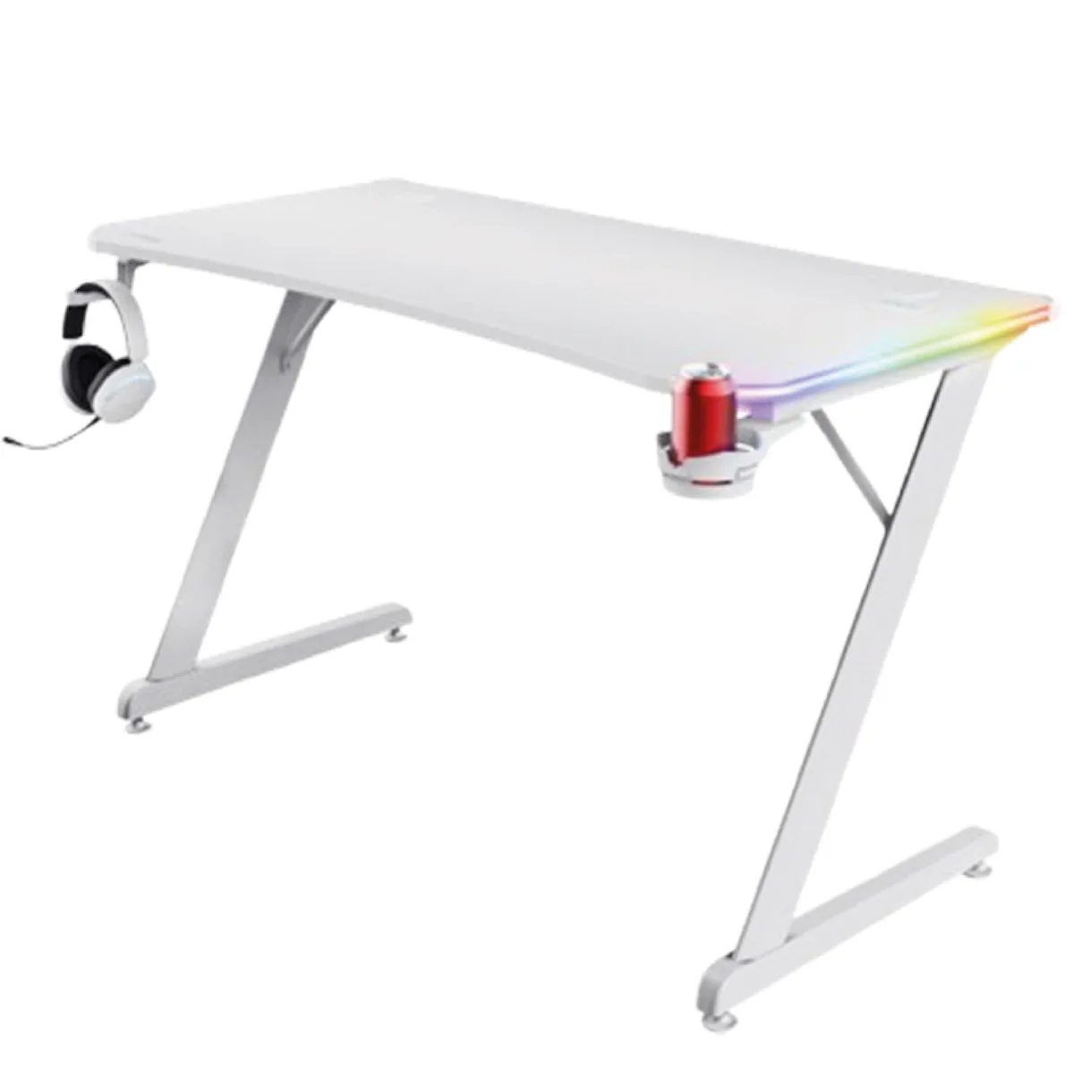 Trust GXT710 Bureau Gaming Luminus Pro RGB Blanc