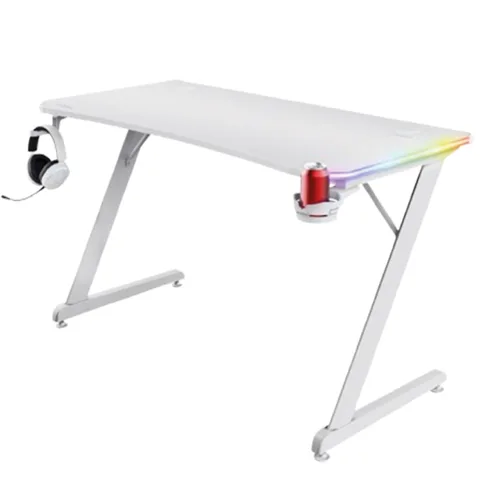 Trust GXT710 Bureau Gaming Luminus Pro RGB Blanc