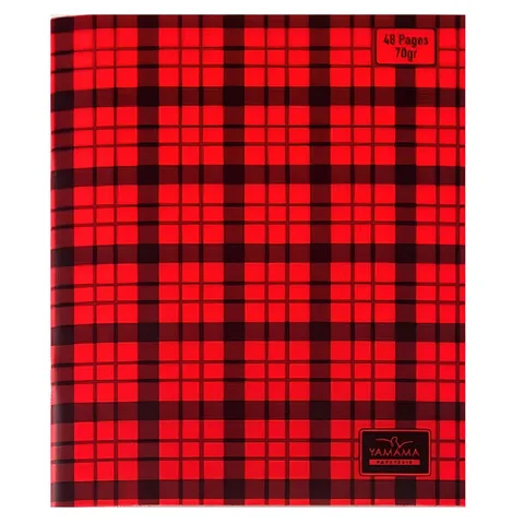Cahier Piqué 48 Pages Couverture Plastique à Carreaux Seyès 17x22cm 70 g/m² - Rouge – YAMAMA