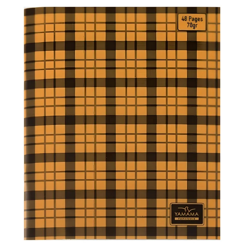 Cahier Piqué 48 Pages Couverture Plastique à Carreaux Seyès 17x22cm 70 g/m² - Orange – YAMAMA