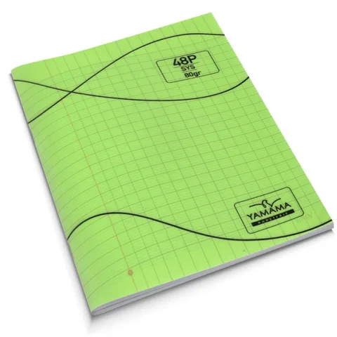 Cahier Piqué 48 Pages Couverture Plastique Uni Seyès Bmv 17x22cm 80 g/m² - Vert – YAMAMA