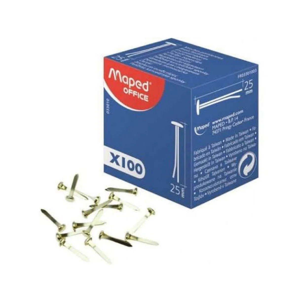 Boite 100 Attache Lettre Nickel 25MM – Maped