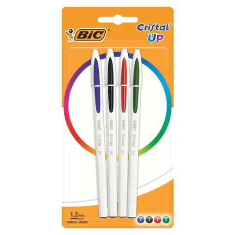 Blister de 4 Stylos Cristal Up Assortis