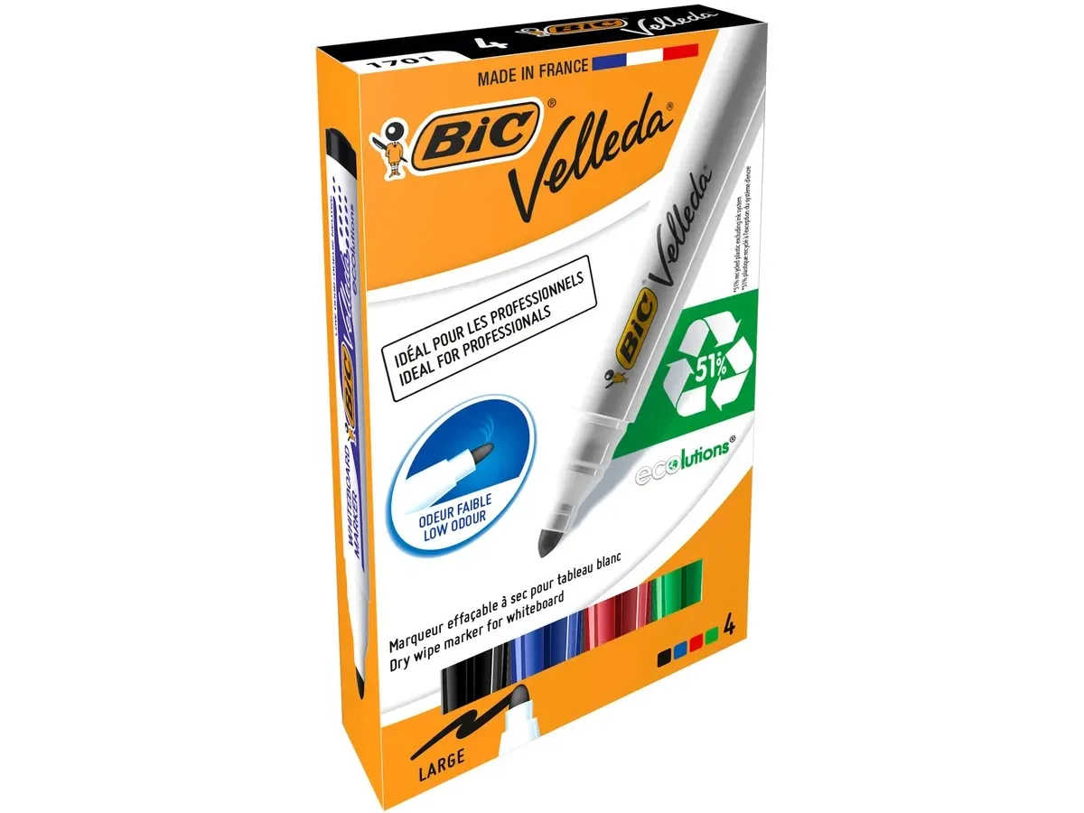 4 Marq Effac Velleda 1701 Ass Pte Ogive – Bic