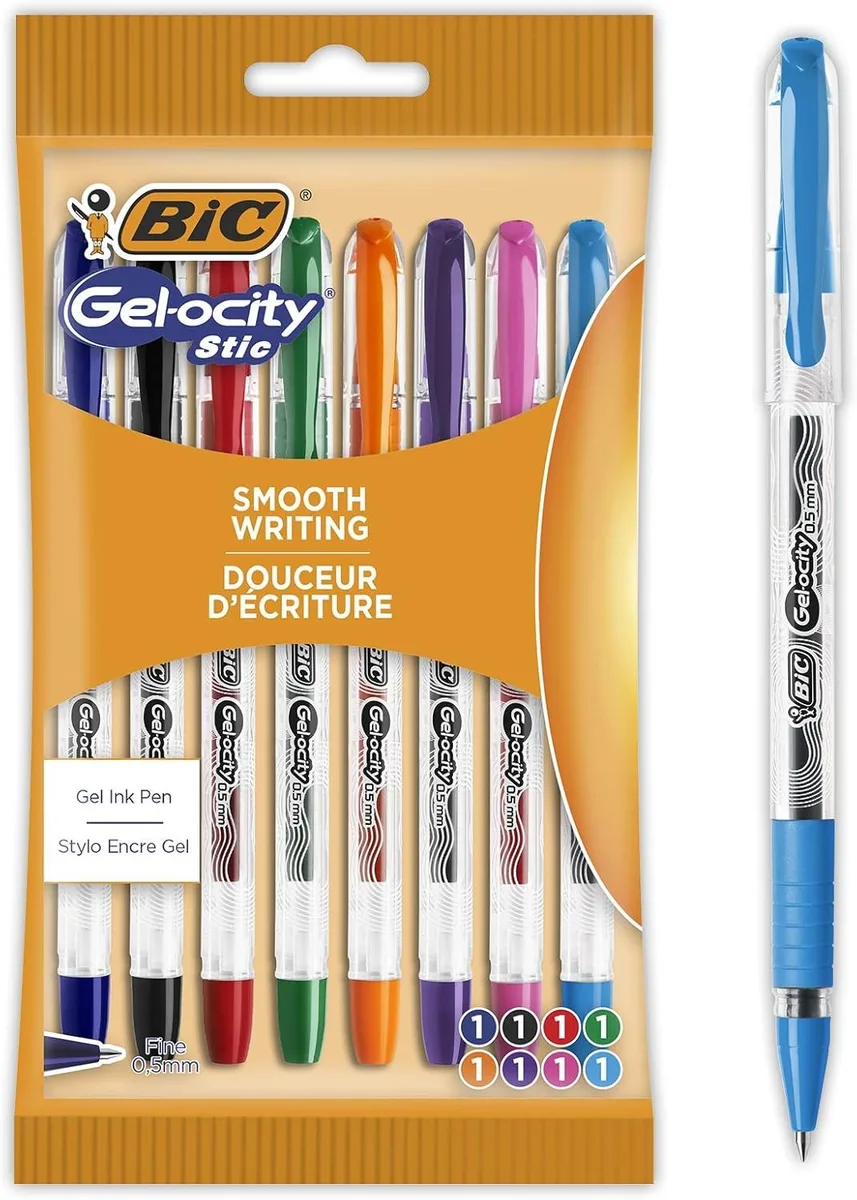 Pochette de 8 Stylo Gelocity Stic Ass – Bic