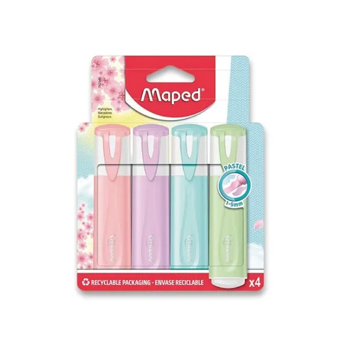 Blister 4 Fluo Classic Pastel Assortis – Maped