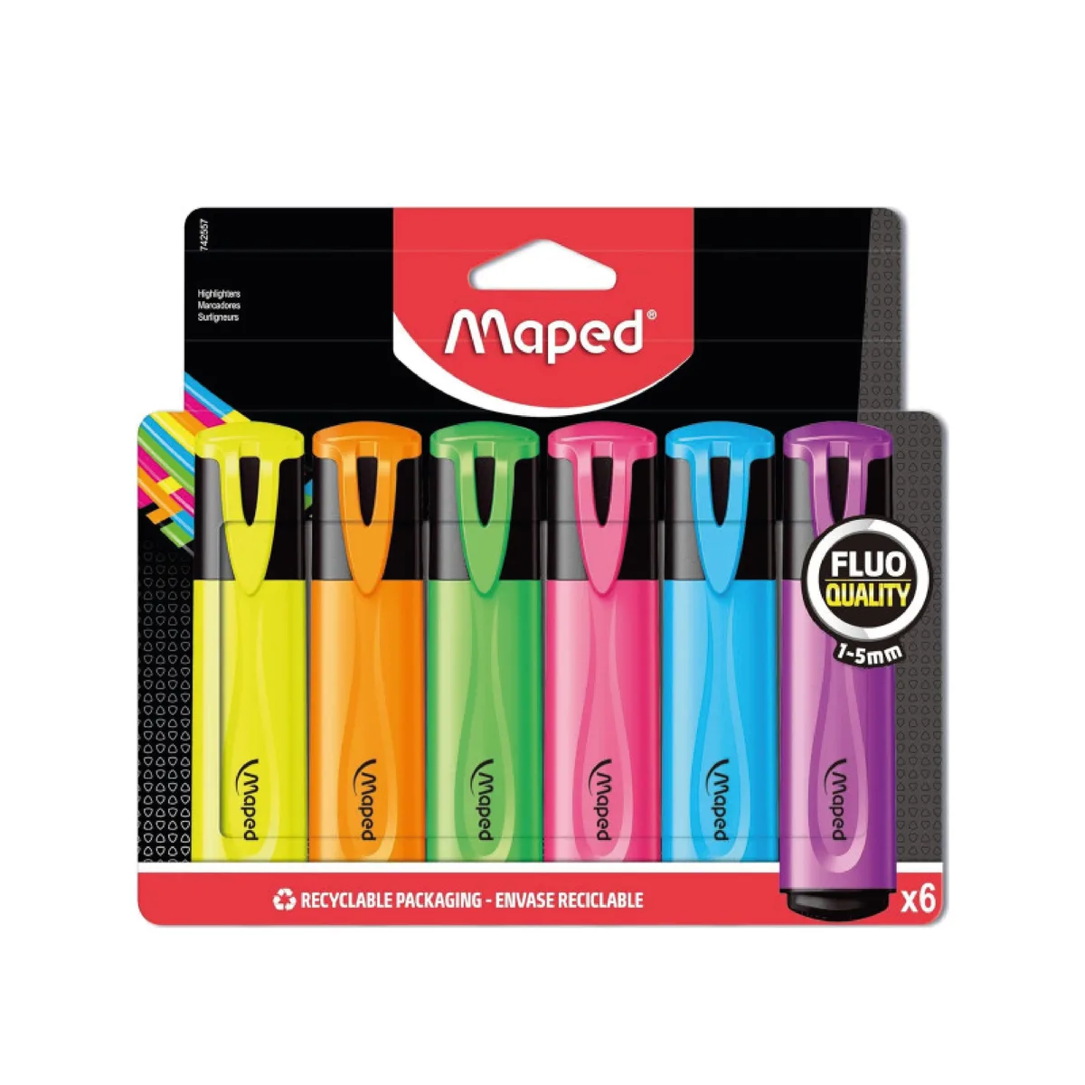 6 Surligneurs Fluo'Peps Classic Assortis – Maped