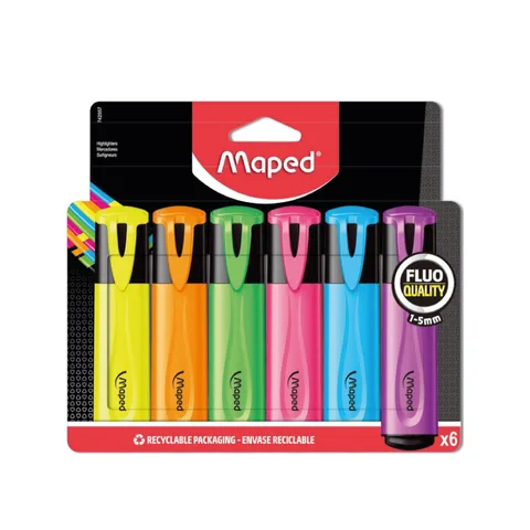 6 Surligneurs Fluo'Peps Classic Assortis – Maped