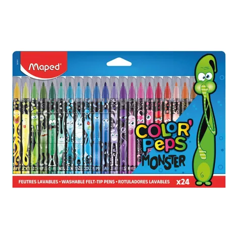 Pochette de 24 Feutres Décorés Monster – Maped