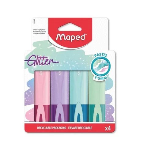 Blister 4 Surligneurs Fluo'Peps Classic Glitter – Maped
