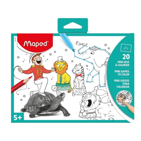 Mini Jeux à Colorier – Pochette de 20 Feuilles Créatives pour Enfants – Maped
