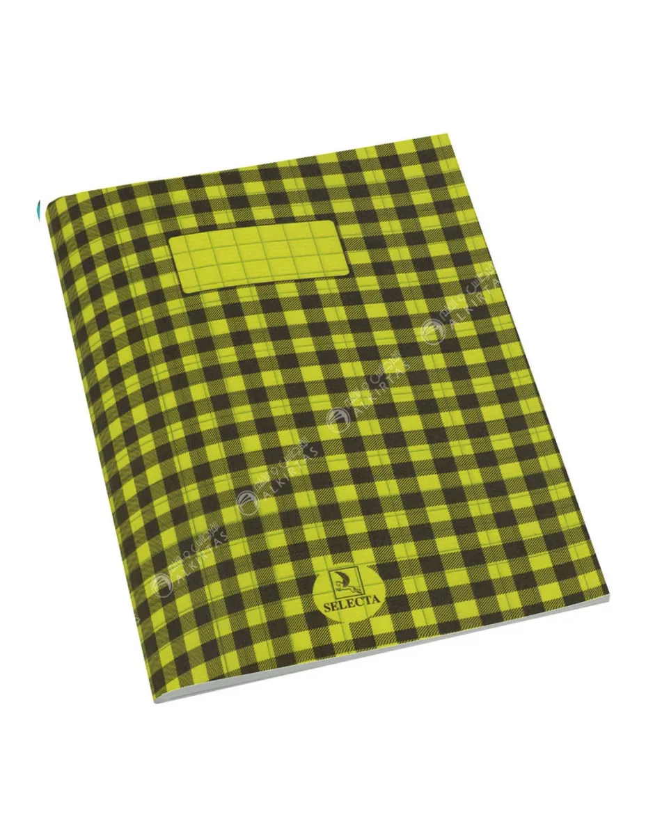 Cahier piqûre polypropylène 17×22 96 pages Séyès jaune – SELECTA