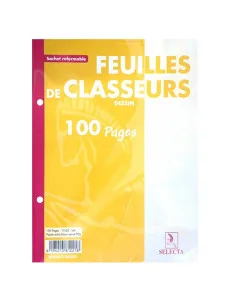 Feuillets mobiles 17×22 100 pages uni – SELECTA