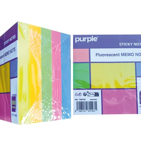 Fluorescent memo note 37,5*51mm 100 feuilles – Purple