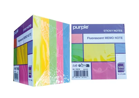 Fluorescent memo note 37,5*51mm 100 feuilles – Purple
