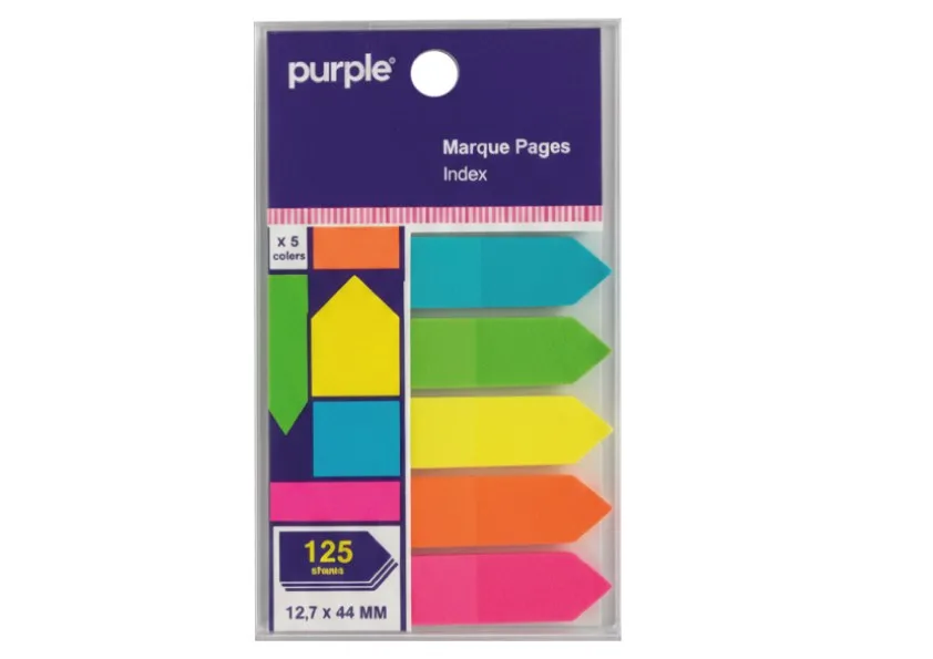 Marque page Forme Fleche 125 feuilles – Purple