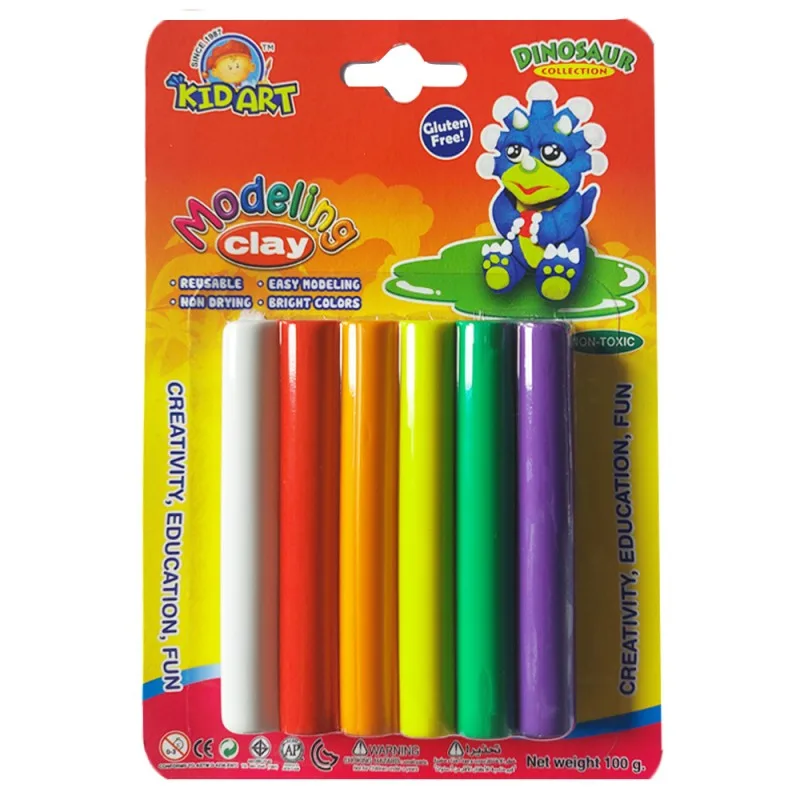 Pâte à modeler — 6 couleurs fluo – Kid Art