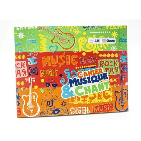 Cahier de musique 48 pages 17×22 – — 1ère année primaire – Oscar