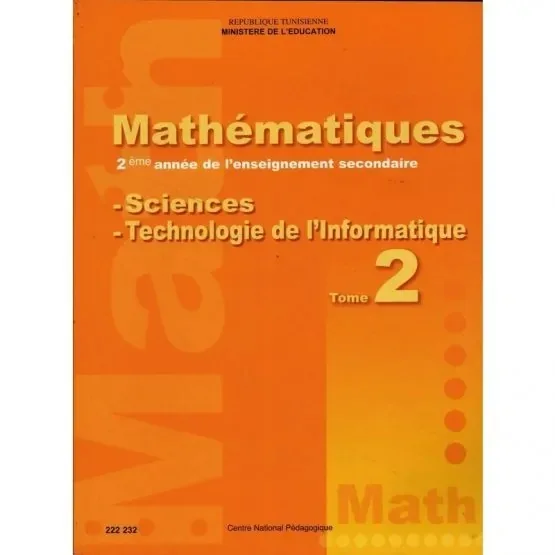 Manuel de mathématiques — 2ème année secondaire (Sciences · Tech. info — Tome 2) · CNP