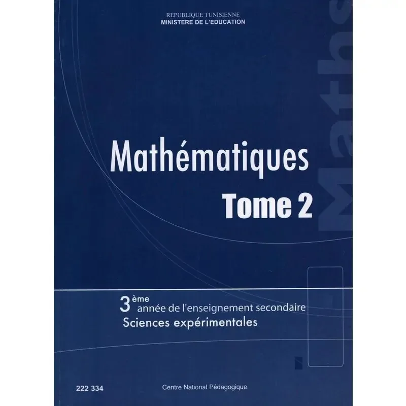 Manuel de mathématiques — 3ème année secondaire (Sciences exp. — Tome 2) · CNP