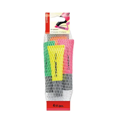 Surligneur NEON Pack de 4 Couleurs – Stabilo