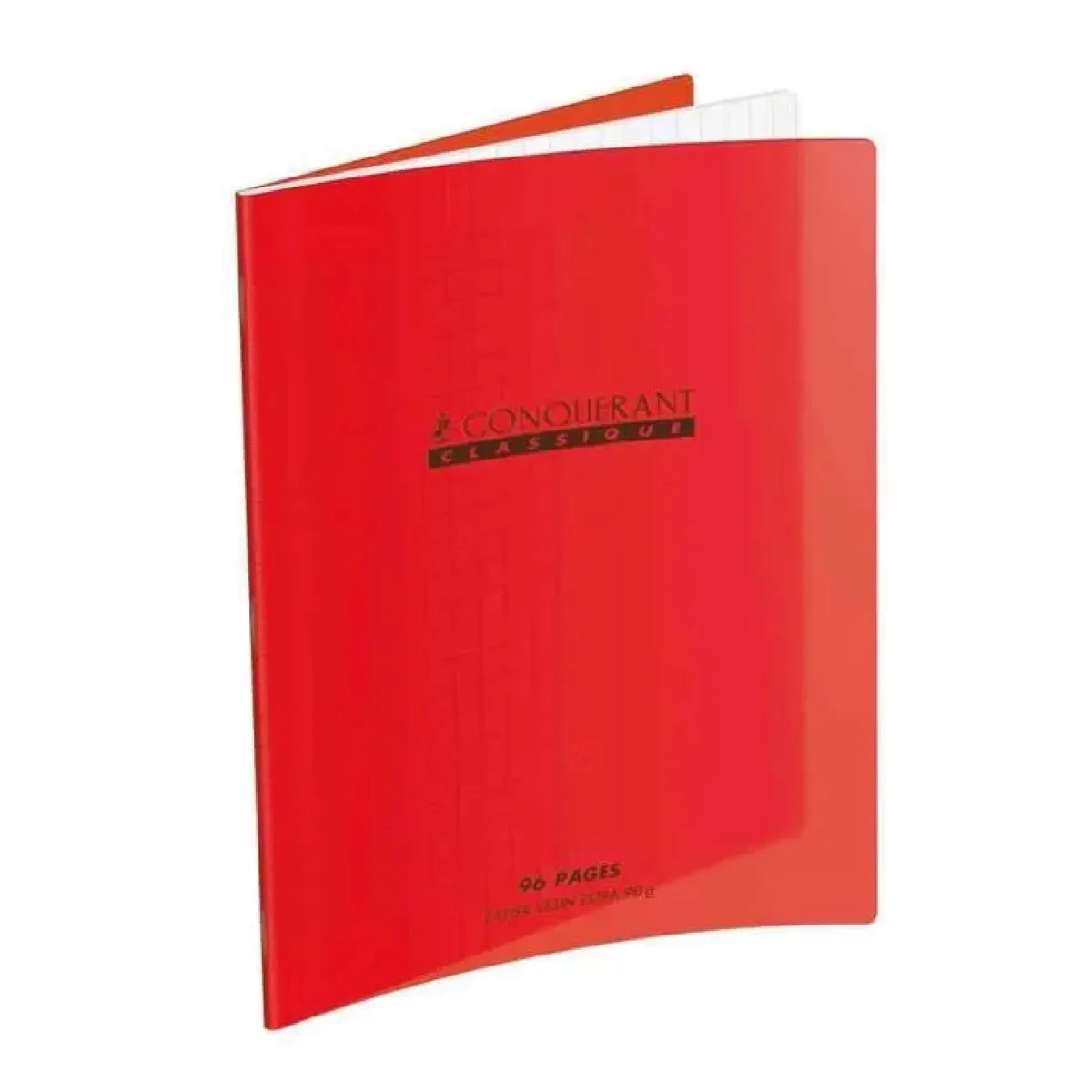 Cahier Polypro 17*22 192 Pages 70g Seyès Rouge – Conquérant