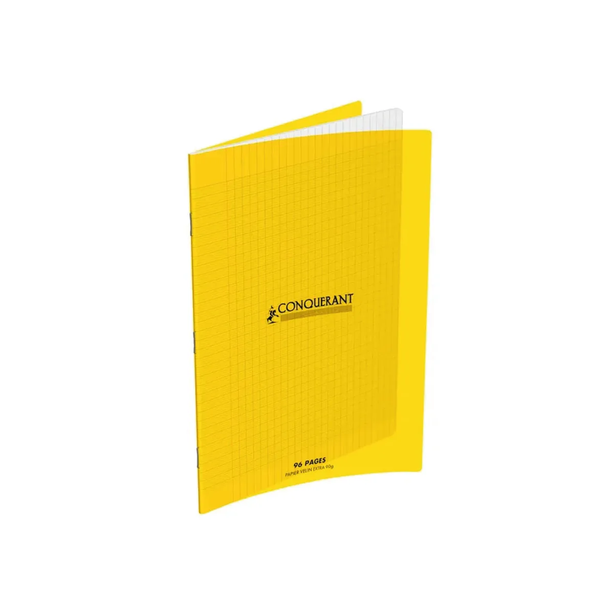 Cahier Polypro 24 X 32 Cm - 96 Pages - Grands Carreaux (seyes) Jaune – Conquérant