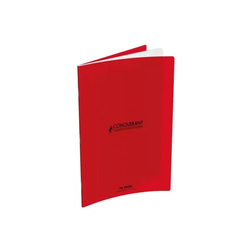 Cahier Polypro 24 X 32 Cm - 96 Pages - Grands Carreaux (seyes) Rouge – Conquérant