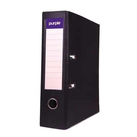 Classeur à Levier Purple PLASTIPAP Essential A4 – Dos 75 mm – Noir