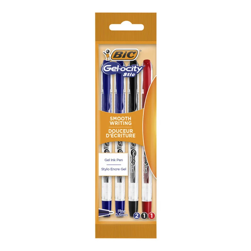 Pochette de 4 Stylo Gelocity Stic Ass – Bic