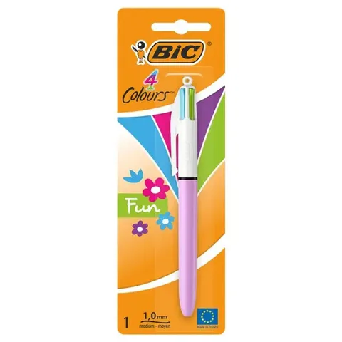 Stylo bille 4 couleurs Fashion 1 mm — Bic