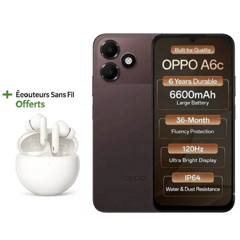 Smartphone Oppo A6c 4Go/128Go - Marron