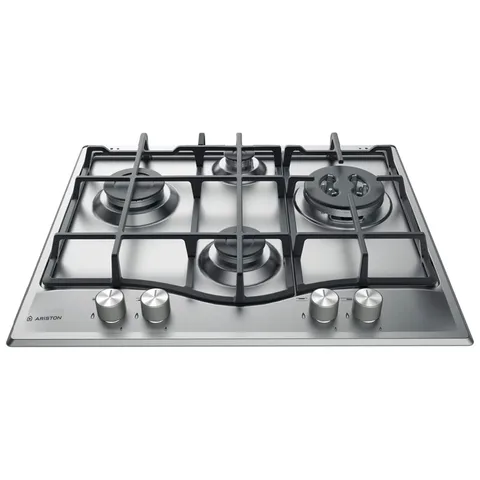 Plaque de Cuisson Gaz Ariston 60 cm 4 Feux Fonte Inox - PCN 641 T/IX/A