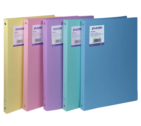 Classeur PP Souple 4 Anneaux Dos 20mm PASTEL