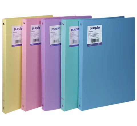 Classeur PP Souple 4 Anneaux Dos 20mm PASTEL