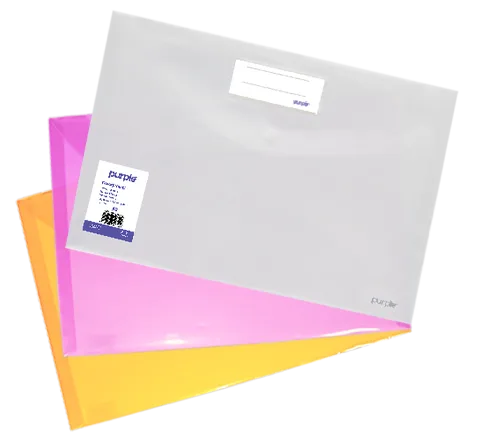 Pochette à bouton A3 en Polypropylène COLORPROTECT
