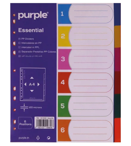 Intercalaires en PP (6 positions) ESSENTIAL — photo 2